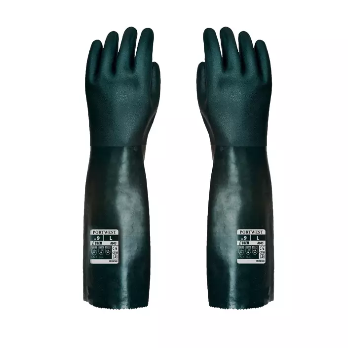 Portwest PVC chemical gloves, 45 cm, Green, Green, large image number 0