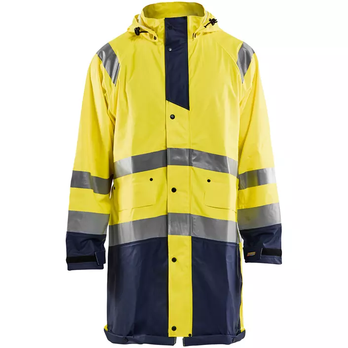Blåkläder regnfrakk, Hi-vis gul/marineblå, large image number 0