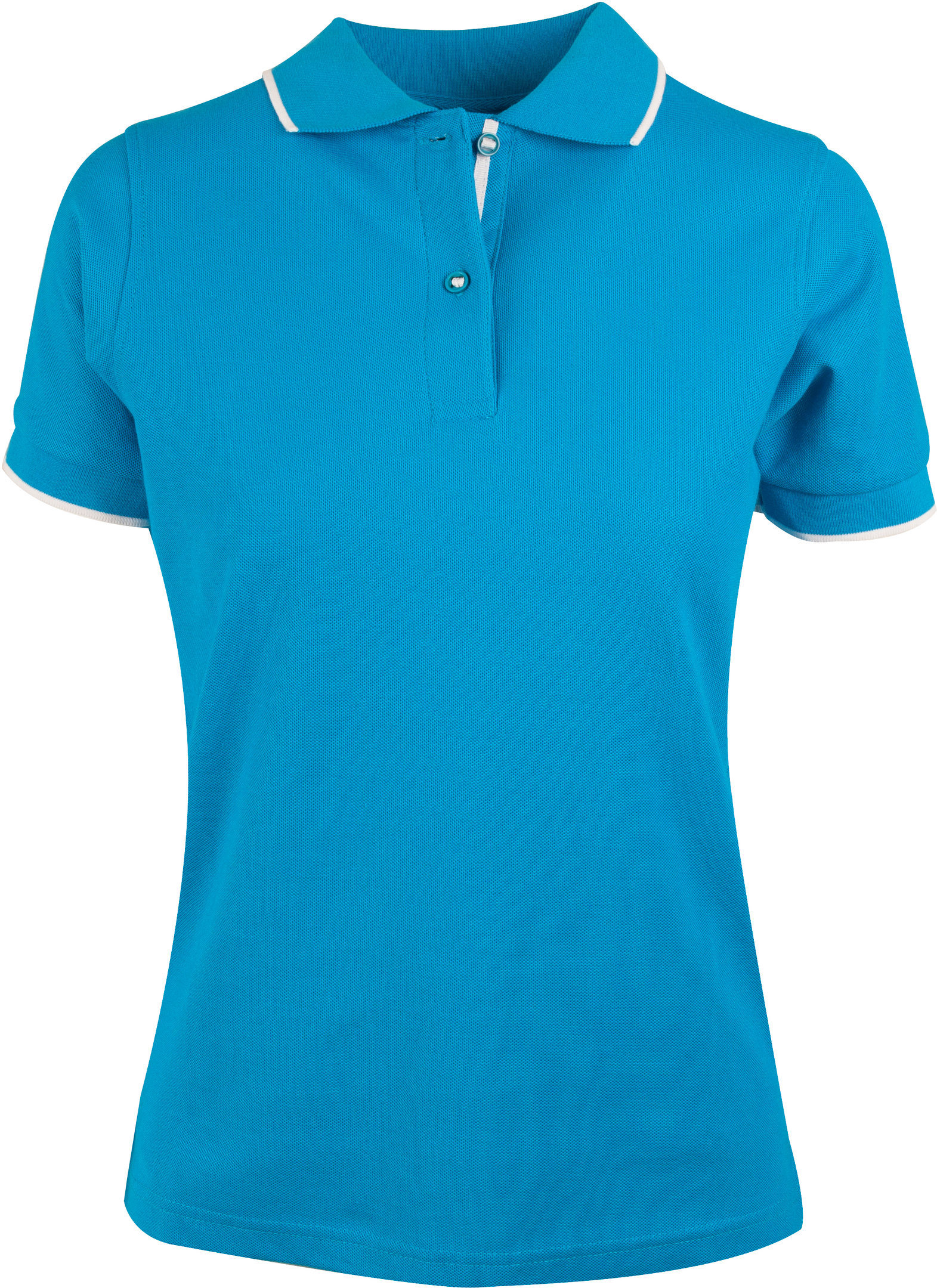YOU Altea women's polo shirt, Turquoise/white, large image number 0