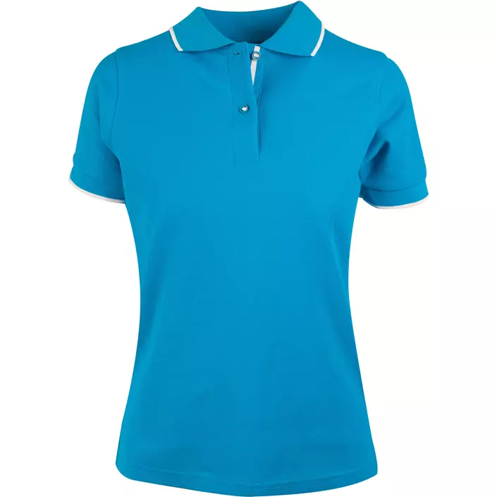 YOU Altea women's polo shirt, Turquoise/white, large image number 0
