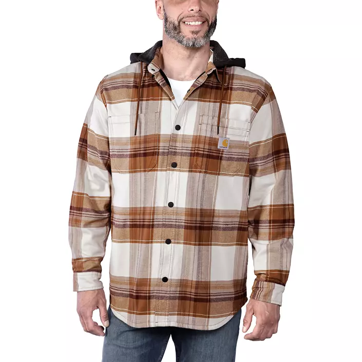 Carhartt foret flannel skjortejakke, Carhartt Brown, large image number 1