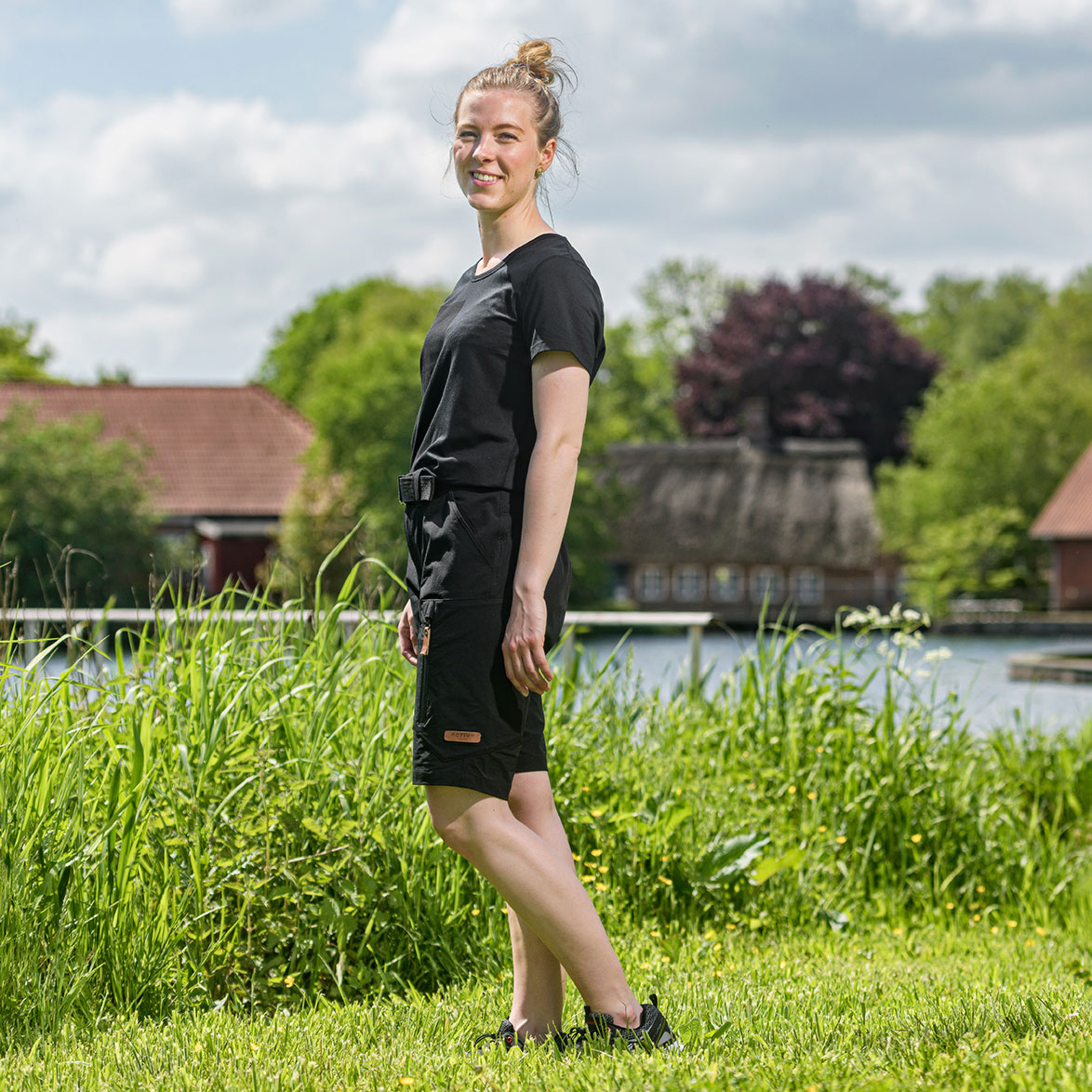 Kramp Active women's work shorts, Charcoal