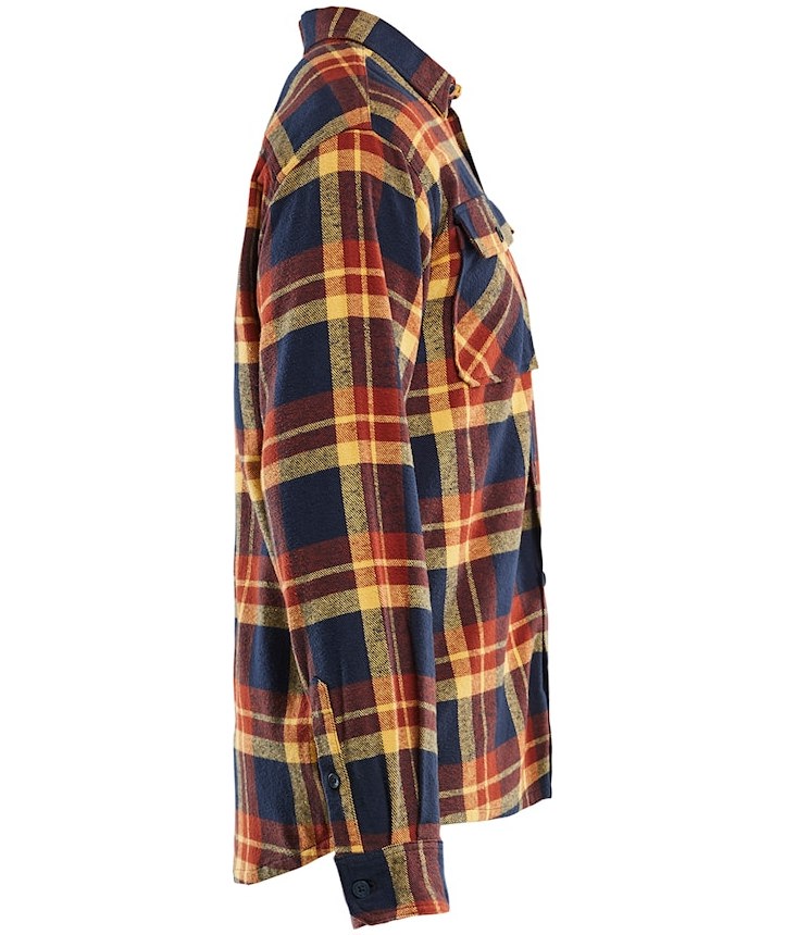 Bl&aring;kl&auml;der Striker flanellskjorta, Br&auml;nt r&ouml;d/M&ouml;rk marin, large image number 2