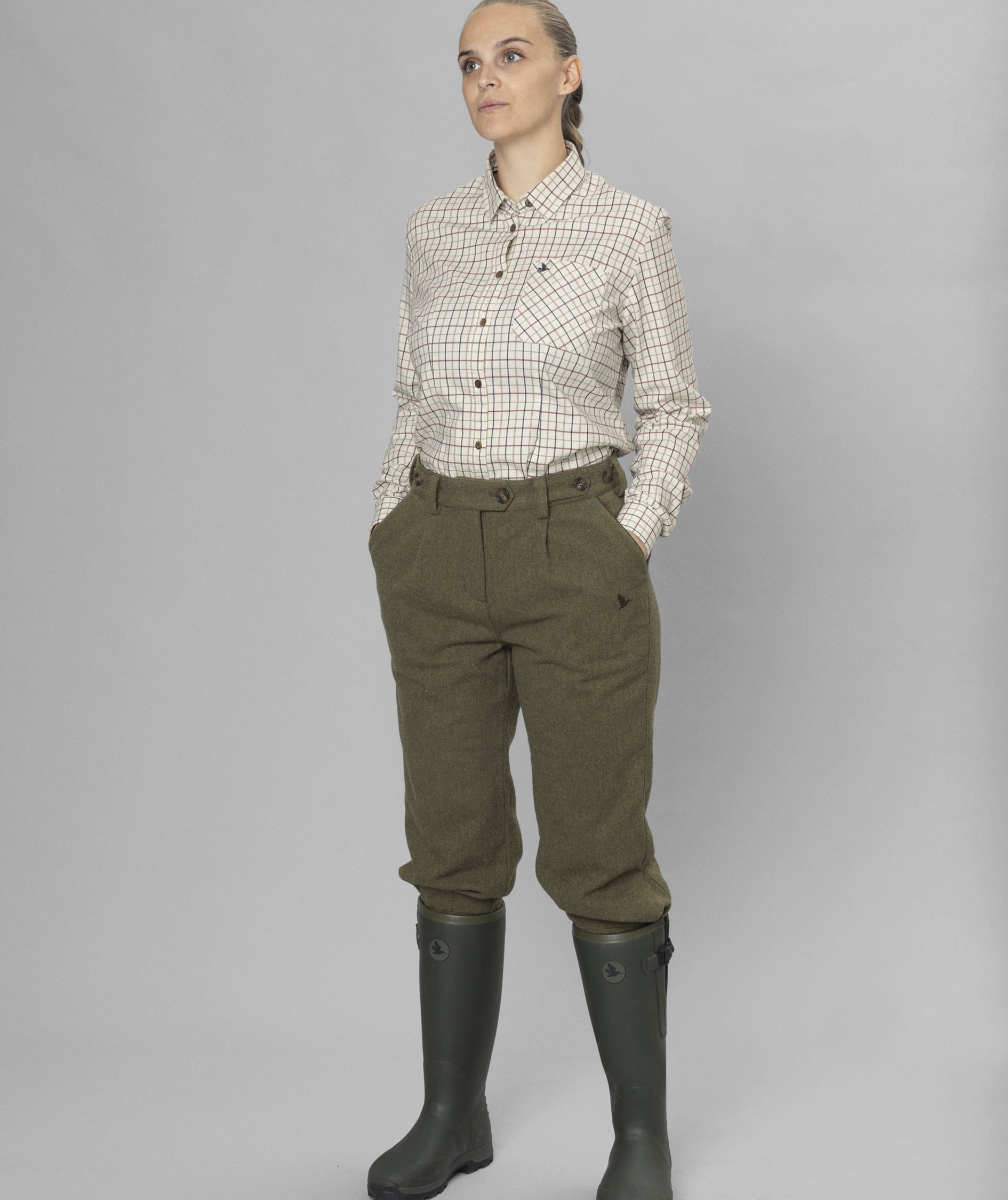 Seeland Kerry Shooting skjorta dam, Cabernet/Blue Check