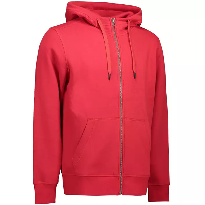 ID hoodie med dragkedja, Röd, large image number 3