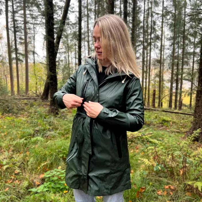 ELKA Recycled PU dame regnfrakke, Oliven, large image number 6