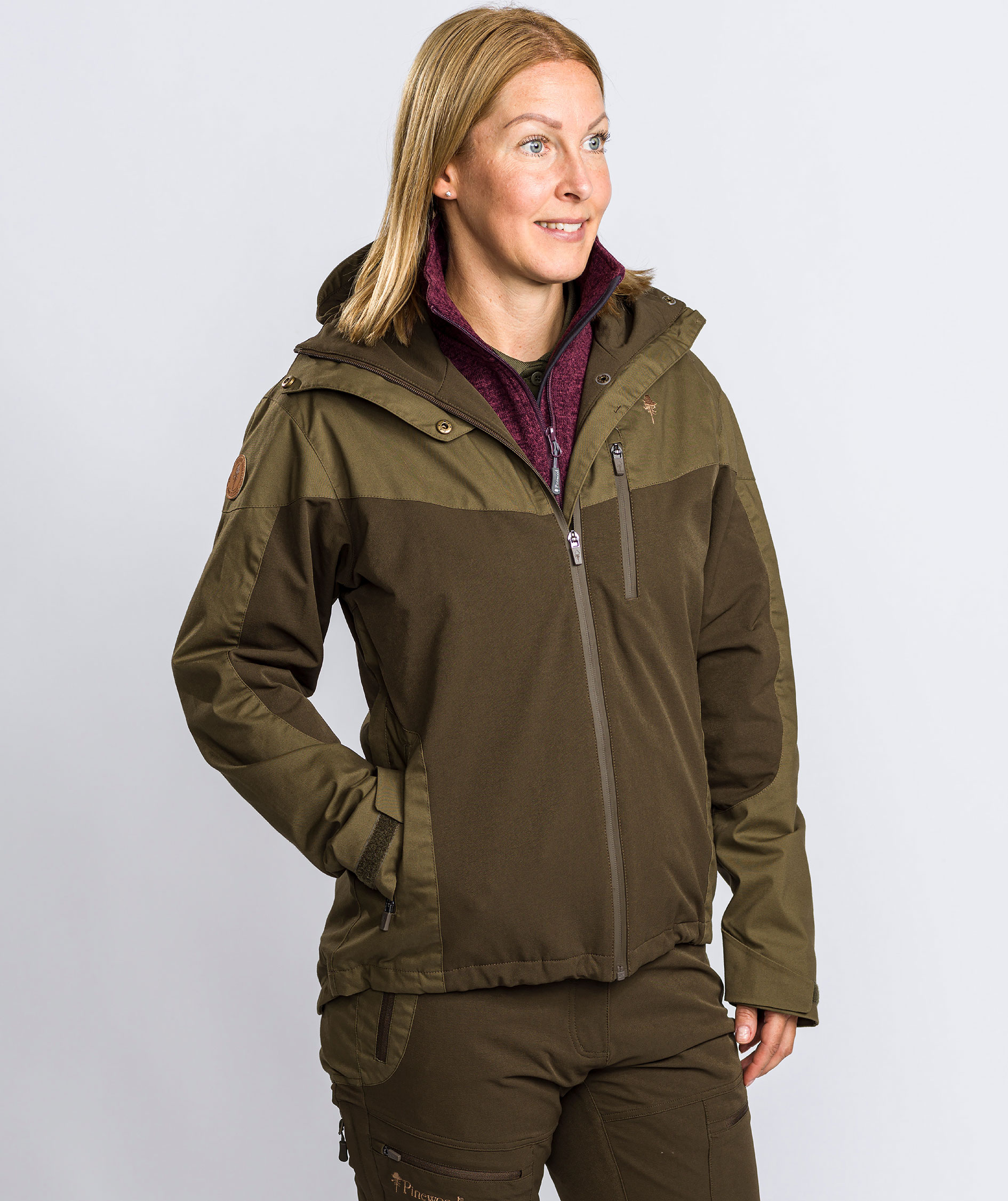 Pinewood&nbsp;Finnveden Hybrid Extreme damejakke, Dark Olive/Hunting Olive, large image number 3