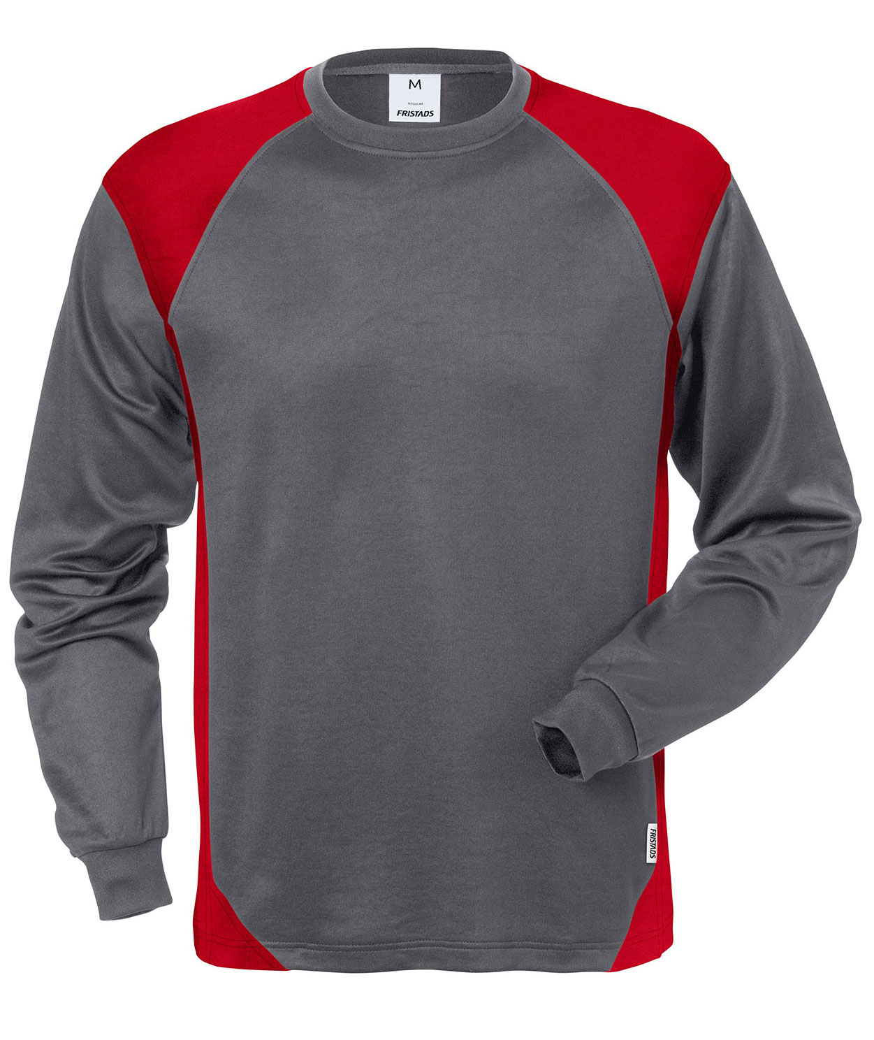 Fristads l&aring;ng&auml;rmad T-shirt 7071 THV, Gr&aring;/R&ouml;d, Gr&aring;/R&ouml;d, swatch