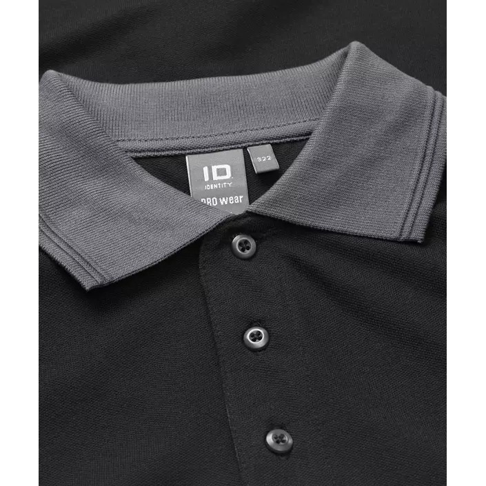 ID Pro Wear kontrast Polo T-skjorte, Svart, large image number 3