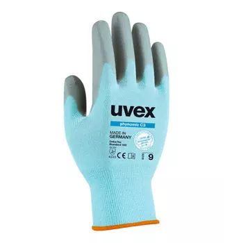 Uvex Phynomic C3 cut protection gloves Cut B, Light blue/blue