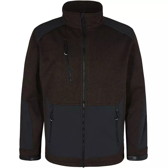 Engel X-treme knitted softshell jacket, Mocca Brown/Black, large image number 0