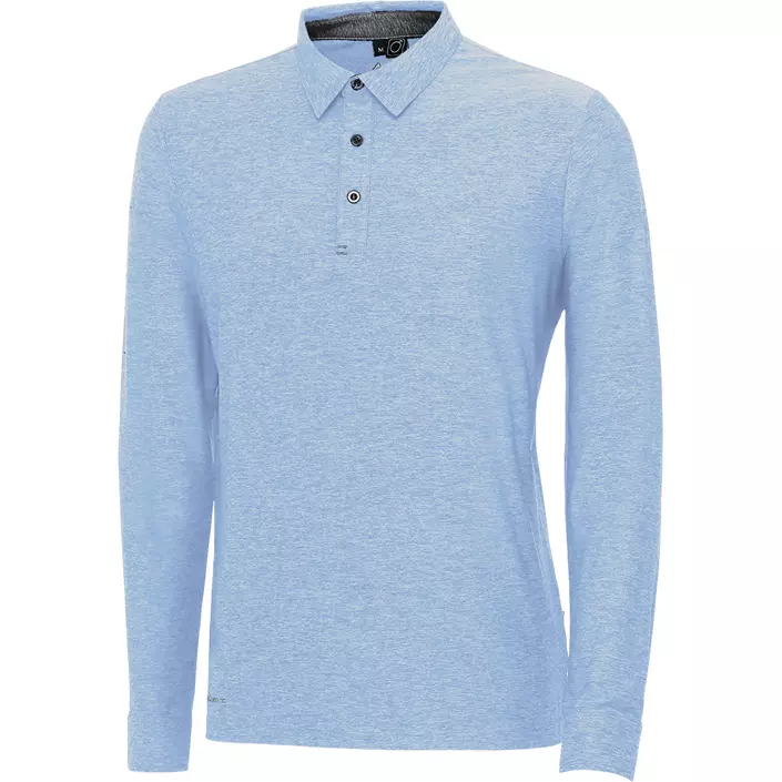 Pitch Stone long-sleeved polo shirt, Light blue melange, large image number 0
