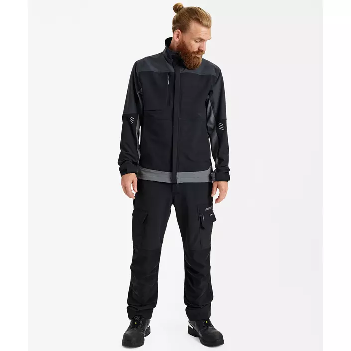 Engel Entire arbejdsjakke full stretch, Black/Anthracite Grey, large image number 2