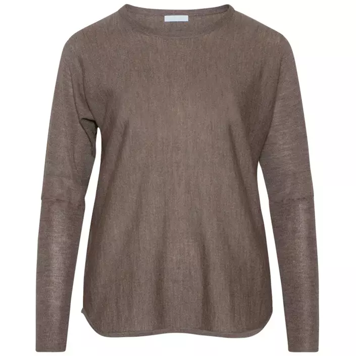 Claire Woman Pippa women's knitted pullover with merino wool, Taupe, large image number 0