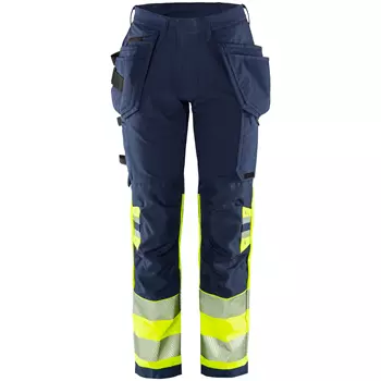 Fristads Green women's craftsman trousers 2663 GSTP full stretch, Hi-Vis yellow/marine