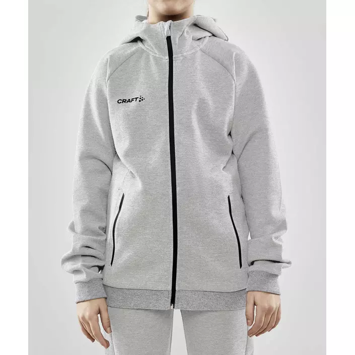 Craft Core Soul Full Zip hoodie for kids, Grey Melange, large image number 1