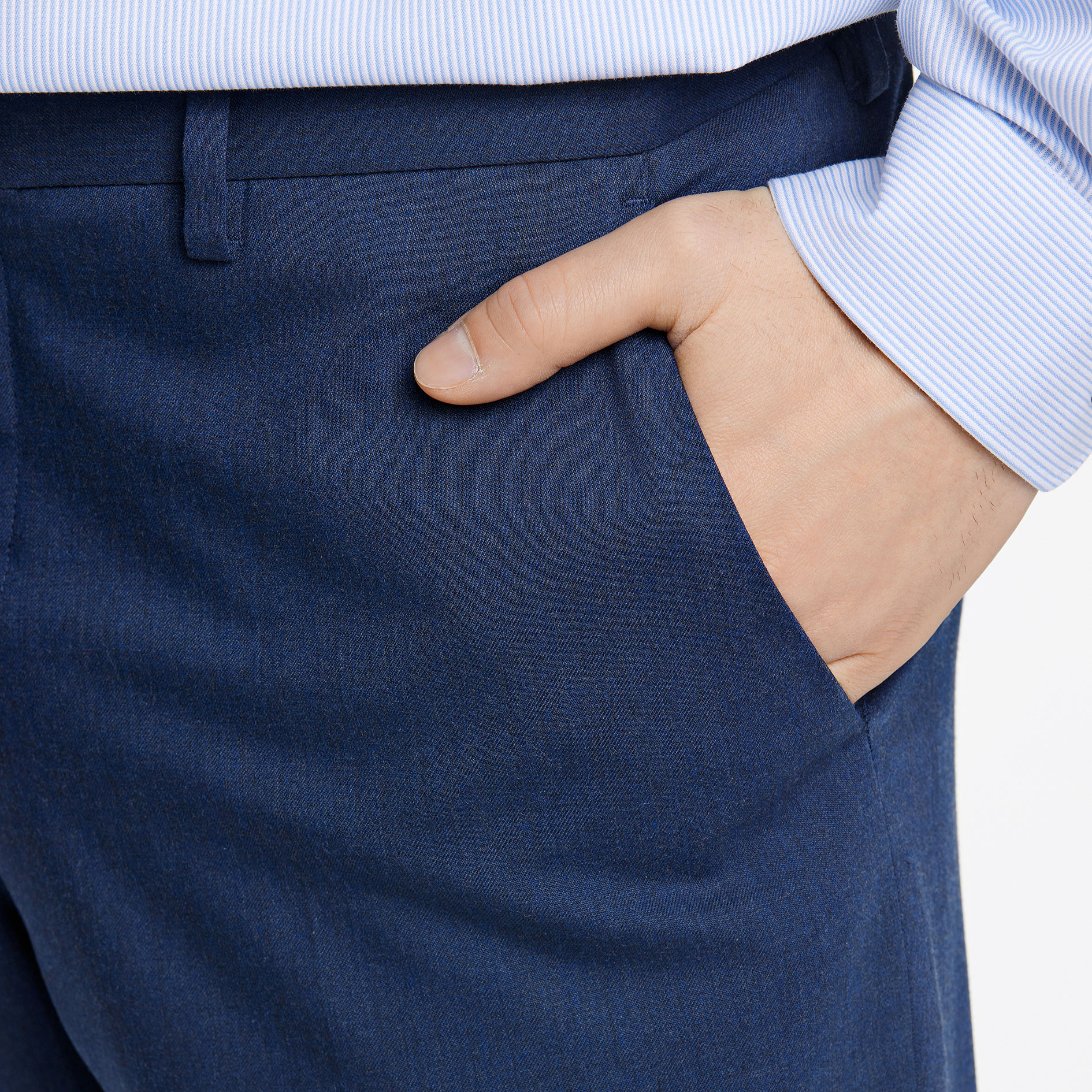 Lindbergh Modern fit suit trousers with wool, DK Navy Mel, large image number 3