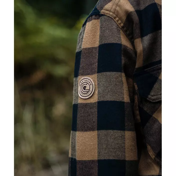 Westborn foret flannel skjortejakke, Camel/Black, large image number 11