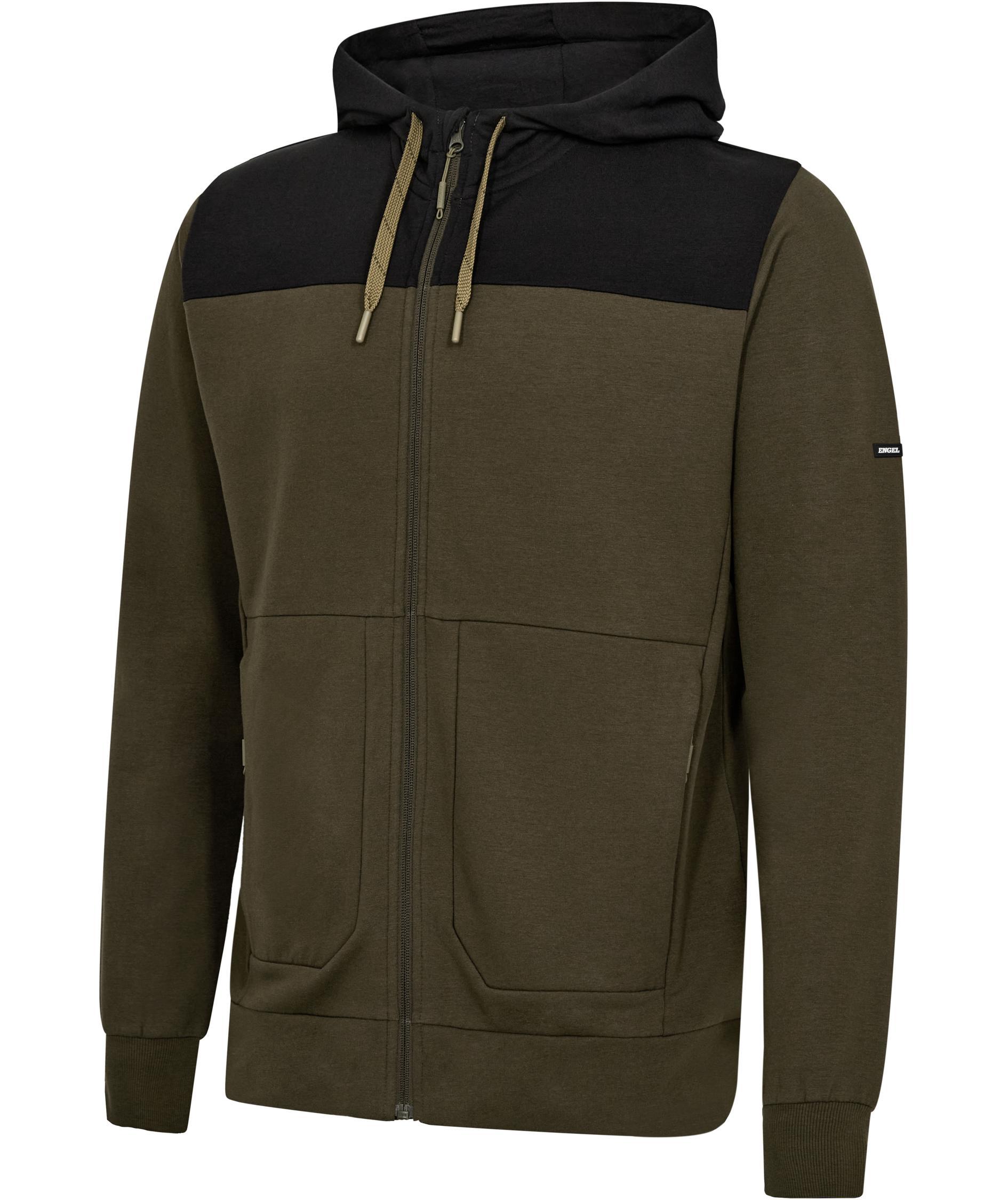 Engel Entire hoodie with zipper, Forest Green/Black, large image number 5