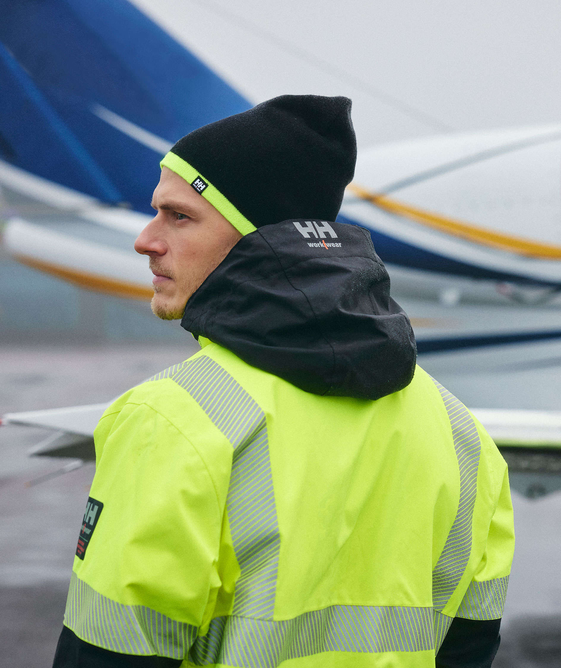 Helly Hansen vendbar Manchester Beanie, Black/Yellow, Black/Yellow, large image number 1