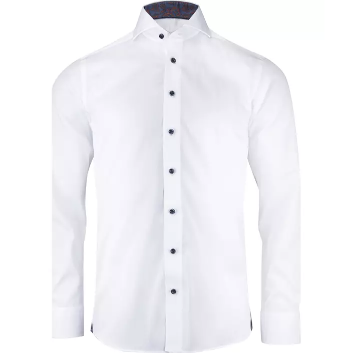 J. Harvest & Frost Twill Purple Bow 146 slim fit skjorte, Hvid, large image number 0