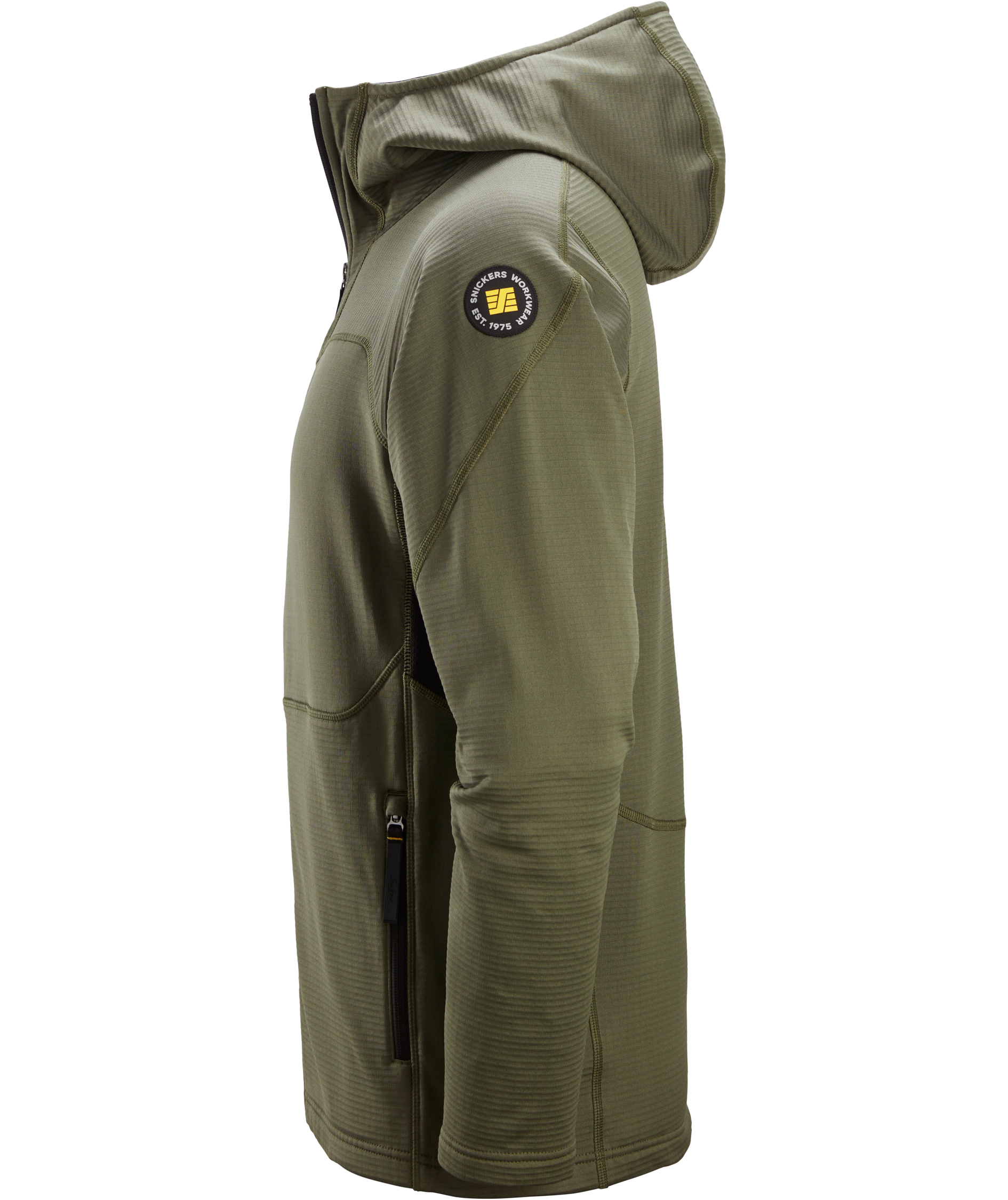 Snickers Body Mapping fleece h&aelig;ttetr&oslash;je med lynl&aring;s 9420, Khaki Green/Black, large image number 4