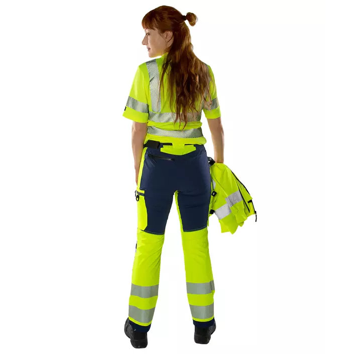 Fristads Green women's work trousers 2665 GSTP full stretch, Hi-vis Yellow/Black, large image number 3