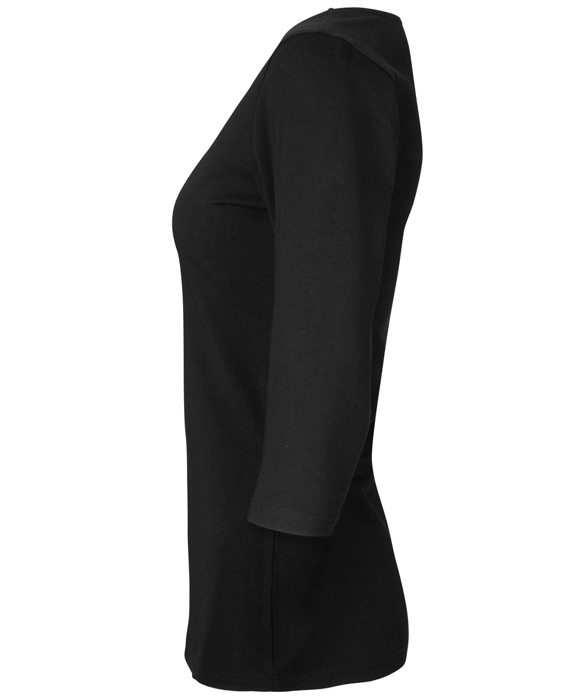 ID 3/4 sleeved women's stretch T-shirt, Black, large image number 2