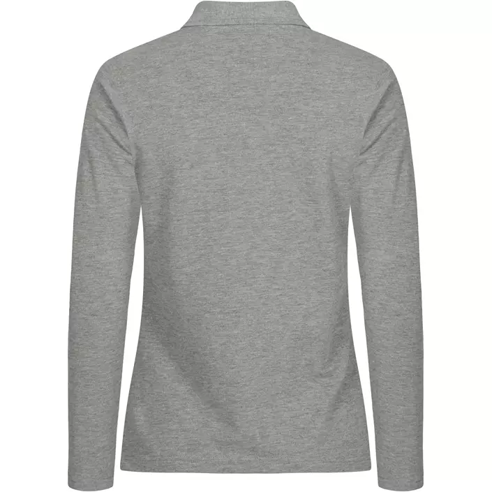 Clique Manhatten women's long-sleeved polo shirt, Grey Melange, large image number 1
