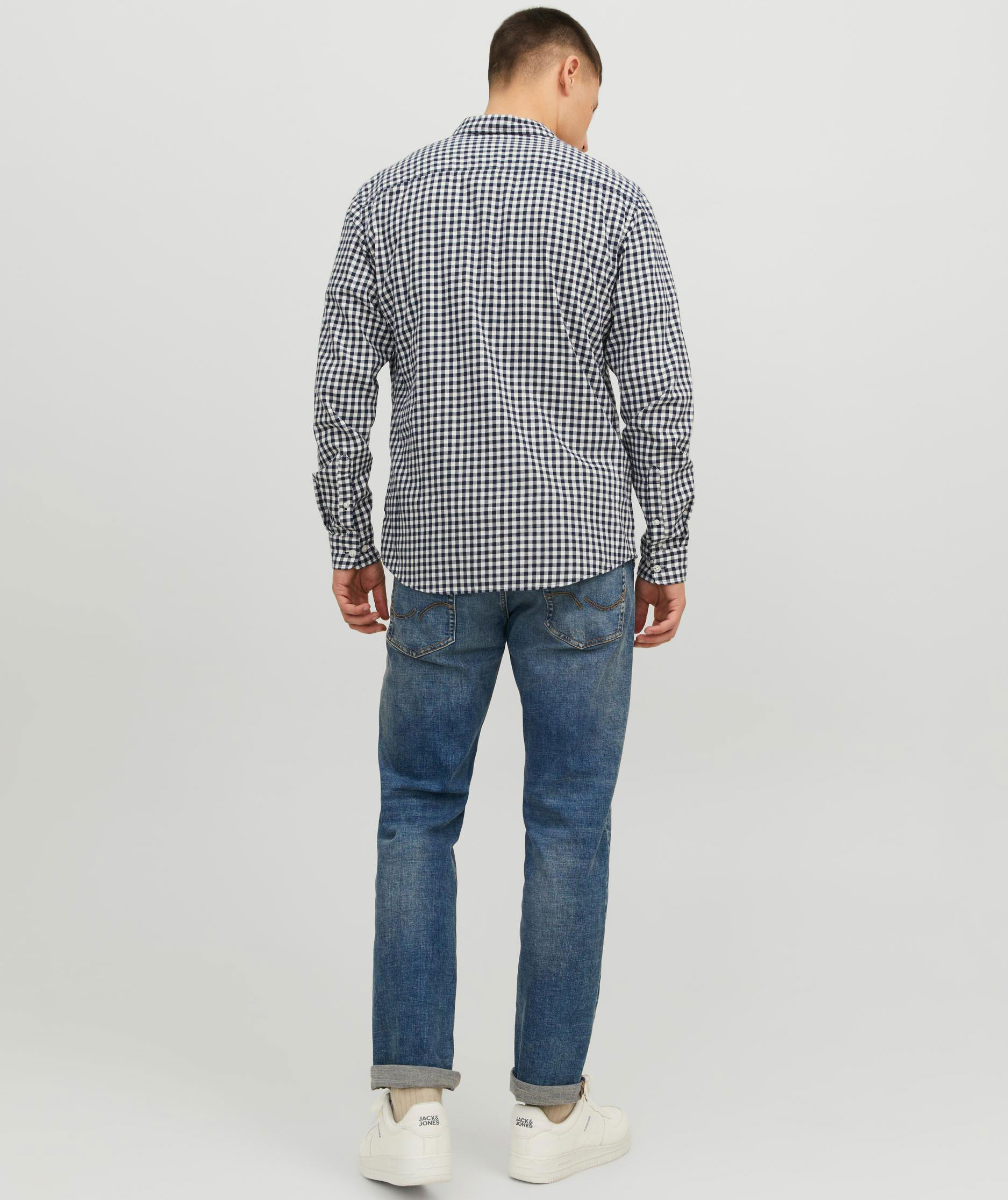 Jack & Jones JJEGINGHAM Slim fit skovmandsskjorte, Cloud Dancer, large image number 6