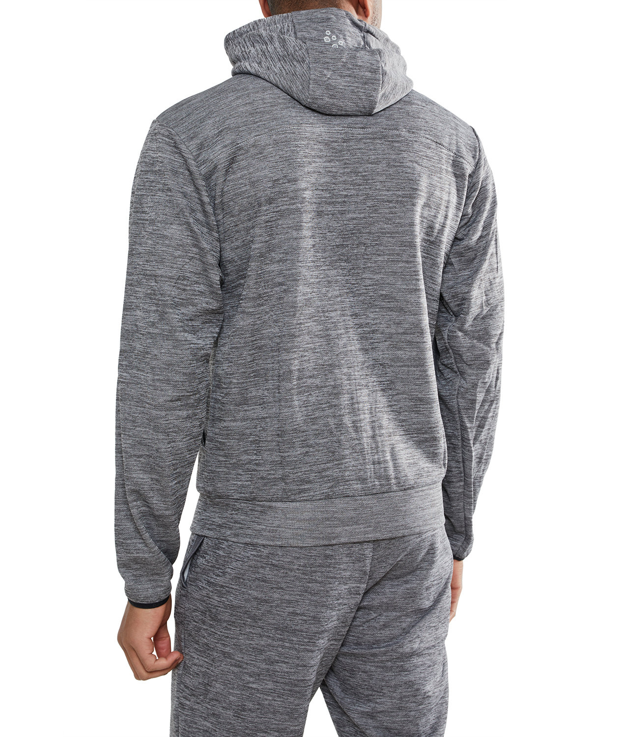 Craft Leisure hoodie med blixtl&aring;s, M&ouml;rkgr&aring; Melerad, large image number 2