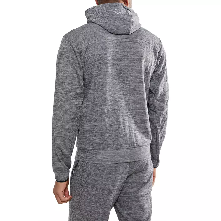 Craft Leisure hoodie with zipper, Dark Grey Melange, large image number 2