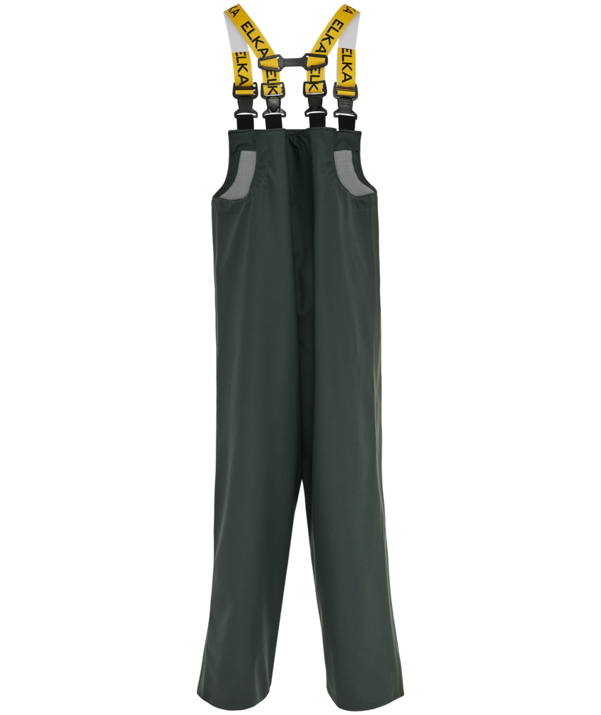 ELKA PVC Heavy rain bib and brace trousers, Olive Green, large image number 1