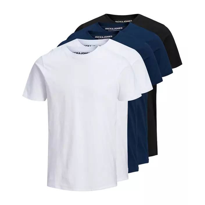 Jack & Jones JJEORGANIC 5-pack T-shirt, White/Navy/Black, large image number 0