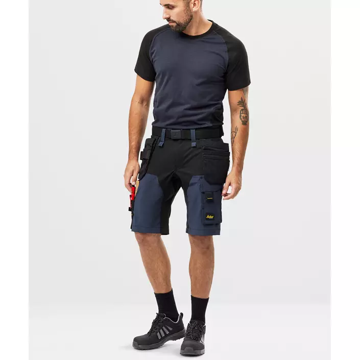 Snickers AllroundWork craftsman shorts 6175 full stretch, Navy/black, large image number 1
