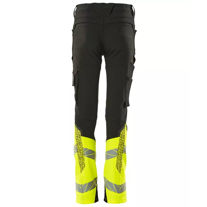 Mascot Accelerate Safe work trousers for kids, Black/Hi-Vis Yellow, large image number 1
