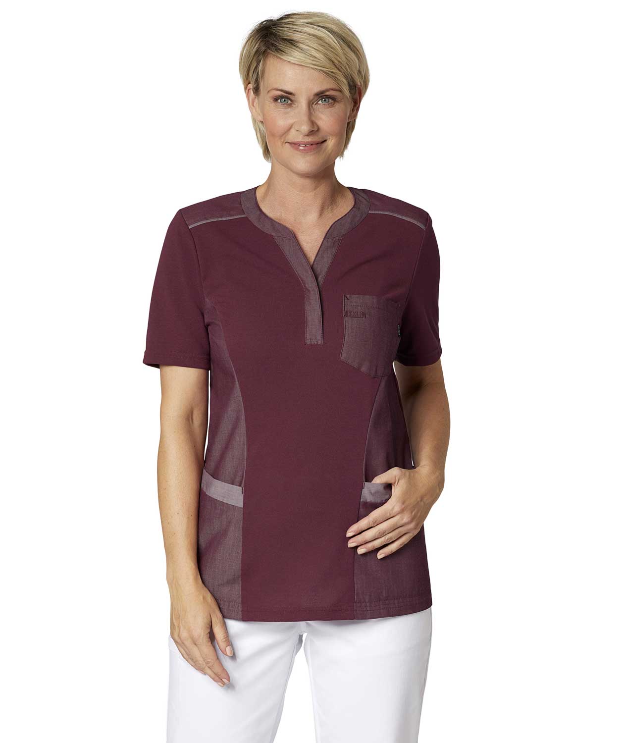 Kentaur pique women's smock, Bordeaux