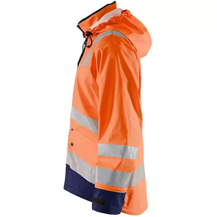 Blåkläder gefüttert Regenjacke, Hi-vis Orange/Marine, large image number 2