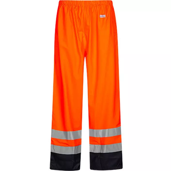 Lyngsøe PU rain trousers, Hi-vis Orange/Marine, large image number 0