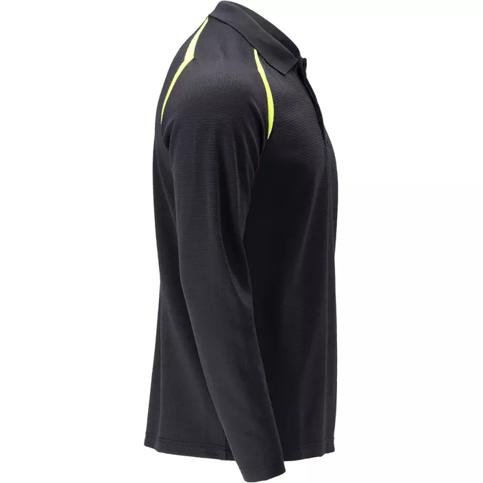 Mascot Accelerate Multisafe langærmet polo T-shirt, Mørk Marine/Hi-Vis Gul, large image number 2