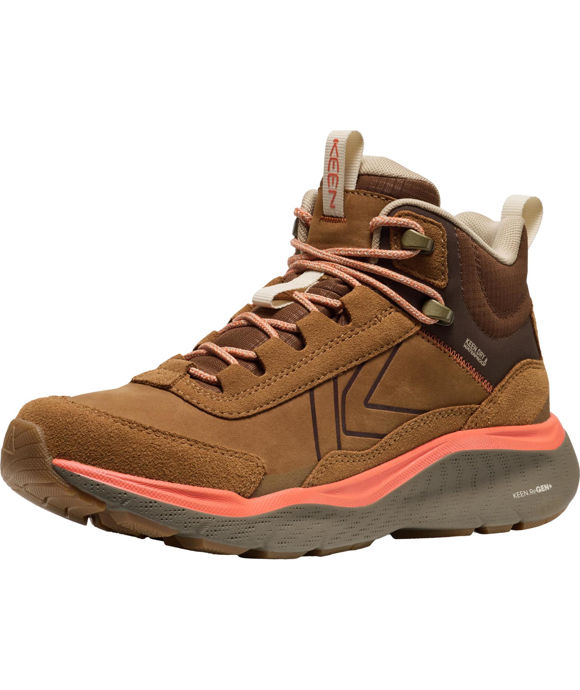 Keen Leiki Leather Mid WP vandrark&auml;ngor dam, Chipmunk/Bison, large image number 3