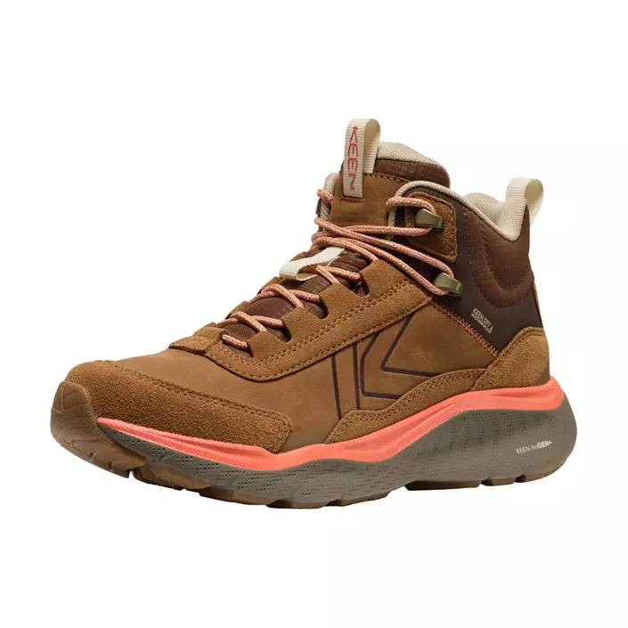 Keen Leiki Leather Mid WP vandrarkängor dam, Chipmunk/Bison, large image number 3