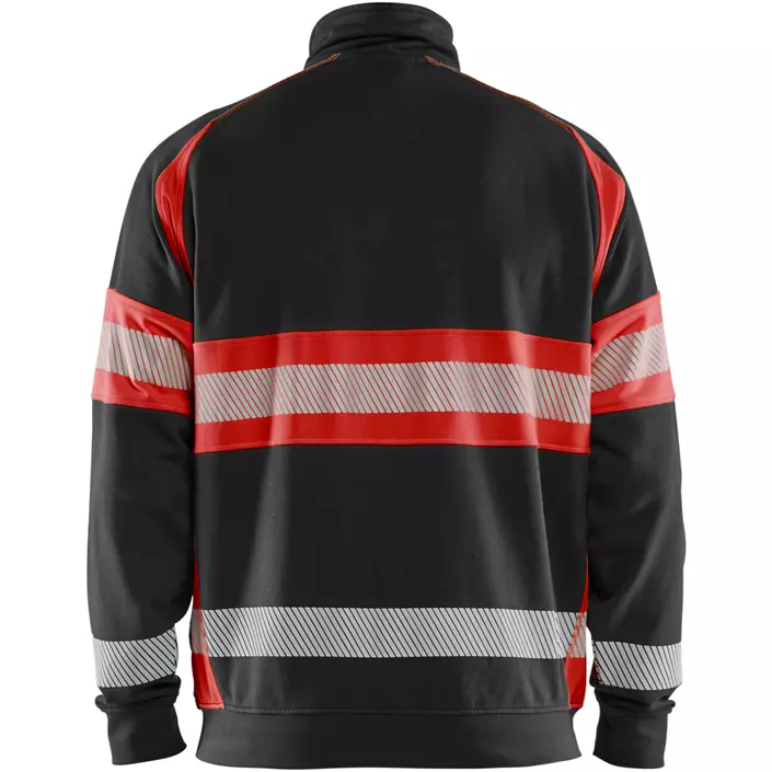 Blåkläder cardigan, Svart/Varselröd, large image number 2