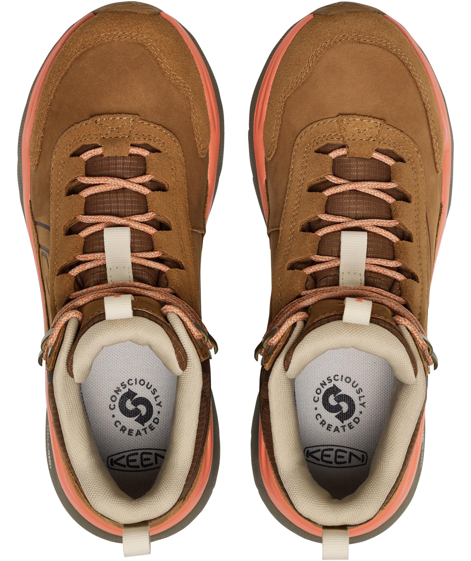 Keen Leiki Leather Mid WP vandrark&auml;ngor dam, Chipmunk/Bison, large image number 5