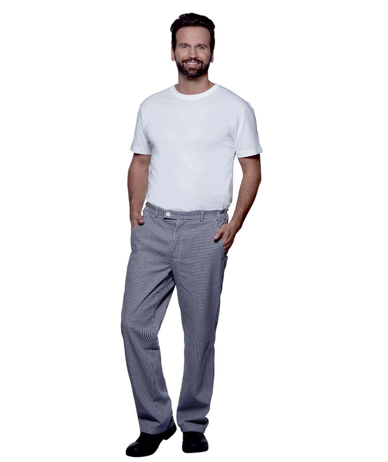 Karlowsky Basic chefs trousers, Pepita Checkered Black/White
