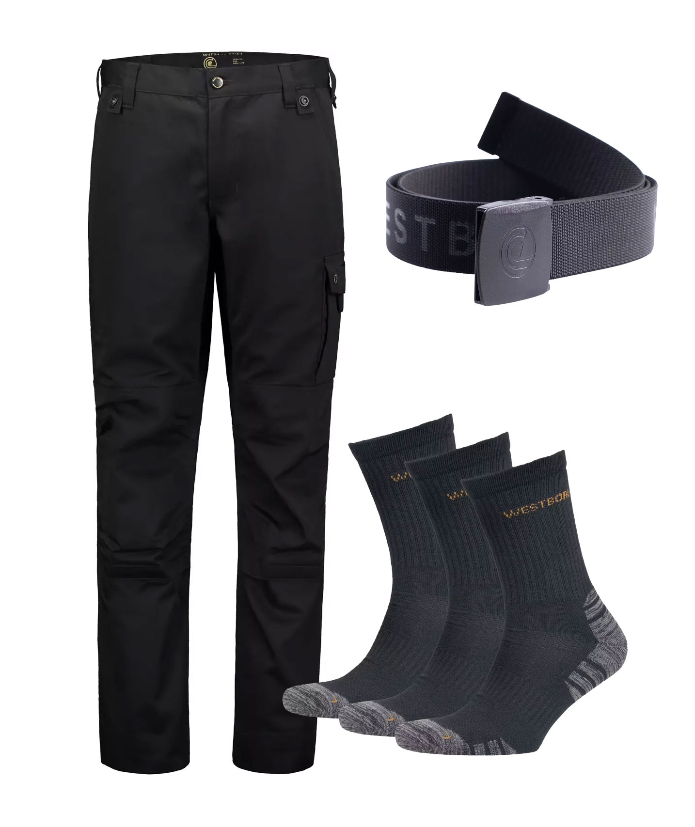 Westborn work trousers, belt and socks, , large image number 0