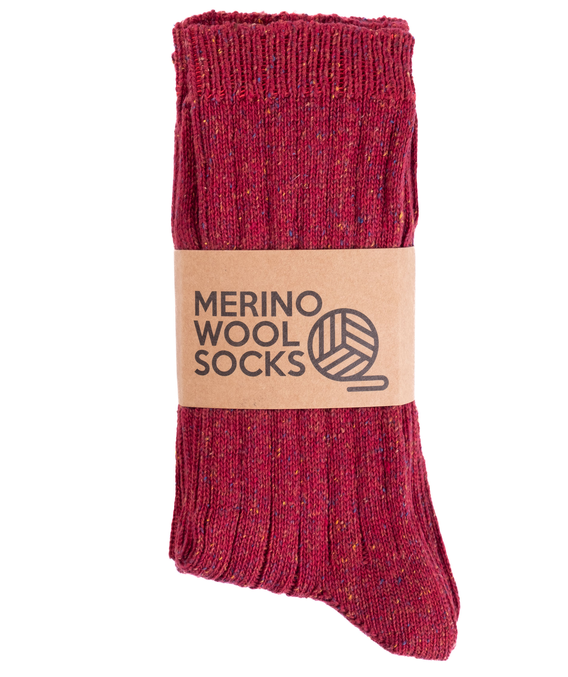 3-pack sokker med merinoull, Scarlett Red/Nests