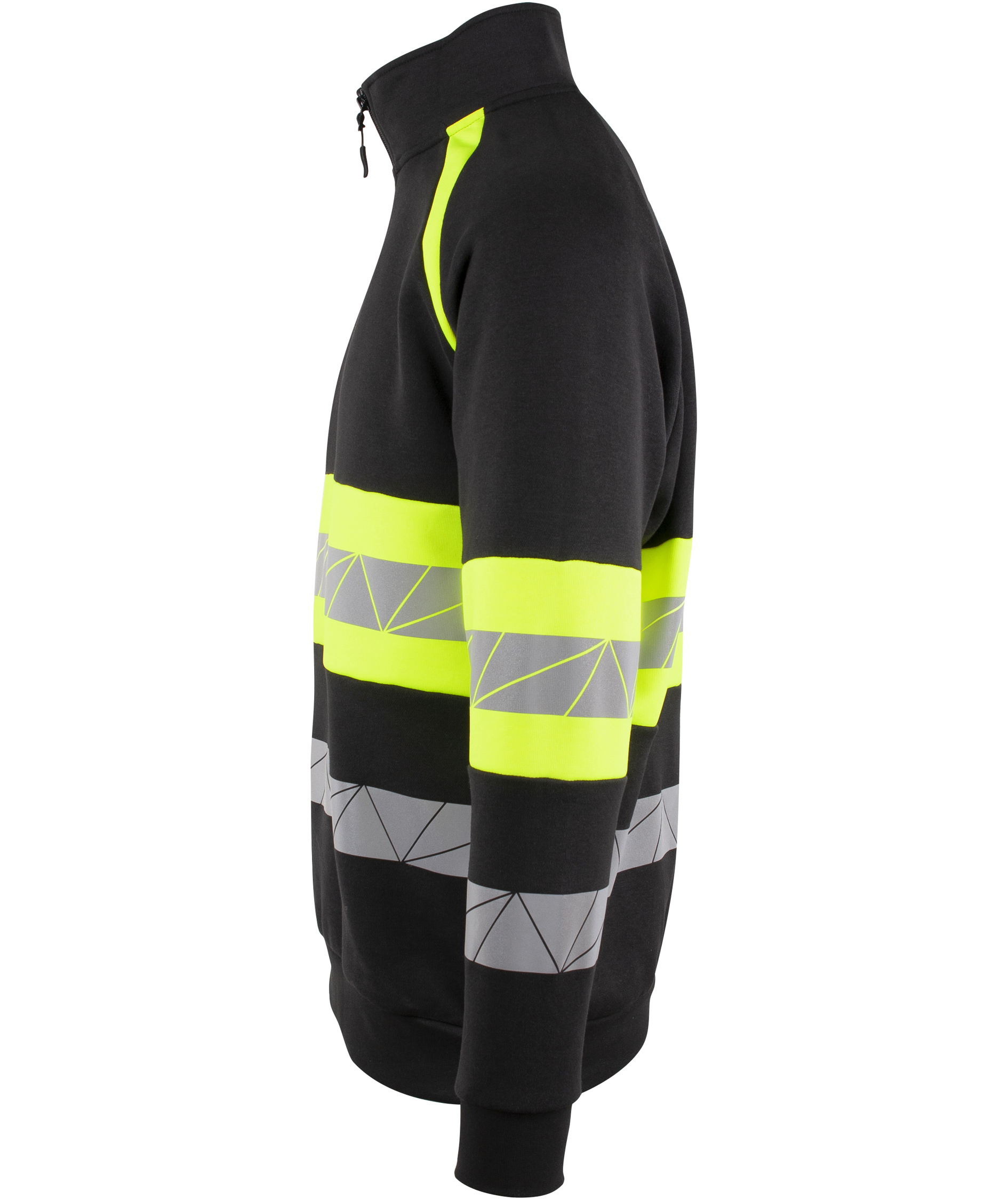 YOU Brande sweatshirt half-zip, Black/Hi-Vis Yellow, large image number 3