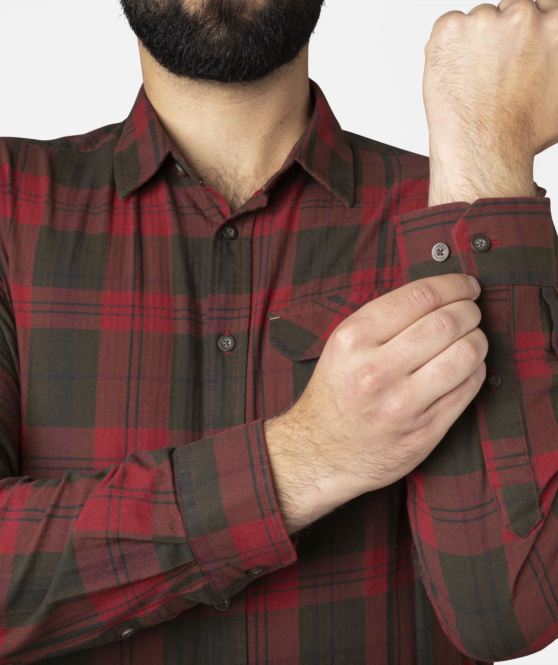 Seeland Highseat Flanellhemd, Red Forest Check, large image number 4