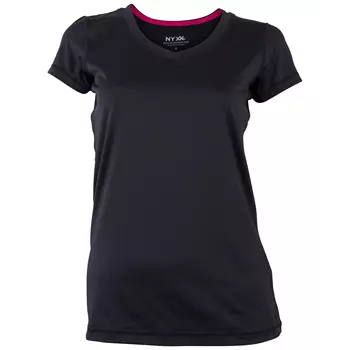 NYXX Flow women's stretch T-shirt, Black/fuchsia